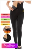 Yeni Seri Zayıflama İncelme Yağ Yakma Toplayıcı Sıkılaştırıcı Terleme Sauna Termal Agraflı Uzun Tayt - 1