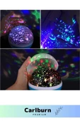 Özel Üretim 8 Modlu Rgb Çok Renkli Pilli Projeksiyonlu Dönen Çocuk Bebek Odası Lamba - 2