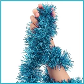 Parti İçin Sim Süs 2 Metre Uzunluk 8 cm Genişlik Açık Mavi Renk İthal - 2