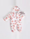 YENİ Trend Sevimli Portakal Baskılı Kulaklı Fermuarlı Kışlık Kız Erkek Bebek Astronot Tulum Kozmonot - 2