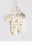 YENİ Trend Sevimli Portakal Baskılı Kulaklı Fermuarlı Kışlık Kız Erkek Bebek Astronot Tulum Kozmonot - 3