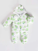 YENİ Trend Sevimli Portakal Baskılı Kulaklı Fermuarlı Kışlık Kız Erkek Bebek Astronot Tulum Kozmonot - 4