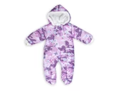 Kelebek Çiçek Desenli Patiksiz Kapüşonlu Fermuarlı Kışlık Kız Erkek Bebek Astronot Tulum Kozmonot - 5