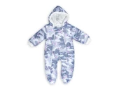 Kelebek Çiçek Desenli Patiksiz Kapüşonlu Fermuarlı Kışlık Kız Erkek Bebek Astronot Tulum Kozmonot - 6