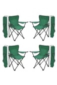 EXENT 4'LÜ Rejisör Kamp Sandalyesi Katlanır Çantalı Piknik, Plaj, Balıkçı Sandalyesi-Yeşil thumbnail 1