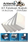 Fotokopi Kağıdı A5 80 gr 500 lü 5 Paket  Fotokopi Kağıdı Lazer İnkjet ve Fotokopi Makineleri İçin Uyumlu - 1