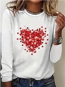 Kadın Uzun Kollu Bisiklet Yaka Baskılı Viskon Bluz - 1