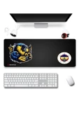 SonicTouch UltraGrand Şanlı Taraftar Dikişsiz Xxl Gamer Oyuncu Sarı Lacivert Klavye Mouse Pad 40x90Cm - 2