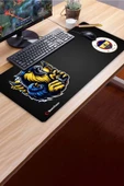 SonicTouch UltraGrand Şanlı Taraftar Dikişsiz Xxl Gamer Oyuncu Sarı Lacivert Klavye Mouse Pad 40x90Cm - 3