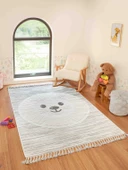 Bercario Kids 9274 Aslanlı Hayvan Figürlü Dokuma Çocuk Odası Yumuşak Bebek Odası Halısı - 1