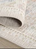 Rustik 2221 Klasik Vintage Salon Bej Country Mutfak Halısı Tozumaz Yumuşak Makine Halısı thumbnail 4