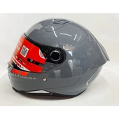 Mt Kask mt Revenge 2 Parlak Gri A12 Şeffaf Vizörlü V14B - 1