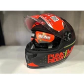 Mt Helmets Kask mt Braker Sv Punk Rider B5 Mat Orange/red/black - 2