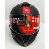 Mt Targo S Mat Siyah A1 Şeffaf Vizörlü V-14B Motosiklet Kaskı - 5