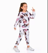 Triliya-Kız Çocuk Dijital Baskı Mevsimlik Eşofman Takımı- 3-10 Yaş - 3