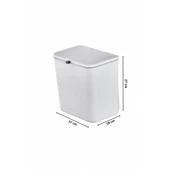 Piev Mutfak Tezgah Üstü Dolap Askılı Kapaklı 15 Lt Çöp Kovası Beyaz - 3