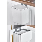 Piev Mutfak Tezgah Üstü Dolap Askılı Kapaklı 15 Lt Çöp Kovası Beyaz - 2