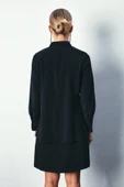 Yaka Damla Detaylı Bluz - SİYAH - 6