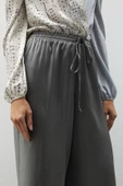 Bel Lastikli Parlak Pantolon - ANTRASİT - 5