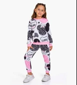 Triliya-Kız Çocuk Dijital Baskı Mevsimlik Eşofman Takımı- 3-10 Yaş - 5