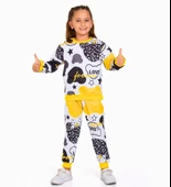 Triliya-Kız Çocuk Dijital Baskı Mevsimlik Eşofman Takımı- 3-10 Yaş - 2