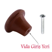 Mobilya Düğme Sert Plastik Ceviz Dolap Mutfak Dolabı Çekmece Dolap Kapak Kulpu Kulbu Kulp 10 Adet thumbnail 2