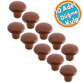 Mobilya Düğme Sert Plastik Ceviz Dolap Mutfak Dolabı Çekmece Dolap Kapak Kulpu Kulbu Kulp 10 Adet thumbnail 1