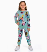 Triliya-Kız Çocuk Dijital Baskı Mevsimlik Eşofman Takımı- 3-10 Yaş - 3
