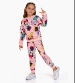 Triliya-Kız Çocuk Dijital Baskı Mevsimlik Eşofman Takımı- 3-10 Yaş - 6