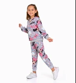 Triliya-Kız Çocuk Dijital Baskı Mevsimlik Eşofman Takımı- 3-10 Yaş - 1