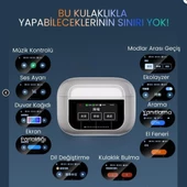 QASUL Bluetooth Kulaklık LCD Tam Renkli Akıllı Ekran Dokunmatik Ekran ANC Gürültü Azaltma Kablosuz TWS Kulaklık - 6