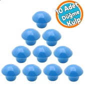 10 Adet Düğme Kulp Mutfak Çekmece Bebek Çocuk Genç Odası Dolap Kapak Kulpu Kulbu Mavi Metal Kulp thumbnail 1