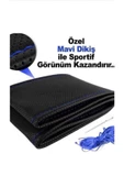 AYAZGURUP AYAZGURUP Opel Astra K Kasa Uyumlu Dikmeli Direksiyon Kılıfı Siyah Noktalı (mavi Dikişli) - 2