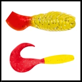 Uyguna-Yakala Yumy 6 cm Kırmızı-Sarı Silikon Kurt - 1