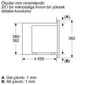 Bosch Serie 2 BFL623MG3 20 lt Ankastre Mikrodalga Fırın - 6