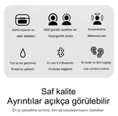 Bluetooth Kablosuz Kulaklık LCD Ekranlı Tüm Bildirimleri Ekran Üzerin de Görme Ve Yönlendirme Arama - 6