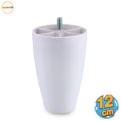 Oval Plastik Ayak 12 cm Mobilya Yükseltici Sehpa Kanepe TV Ünitesi Koltuk Ayağı Baza Ayakları Beyaz thumbnail 1