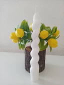 qosrix 4'lü Beyaz Italyan Burgulu Şamdan Soya Mumu Doğal Kokulu Uzun Çubuk Konik Burgu Mum Spiral Dekoratif thumbnail 3