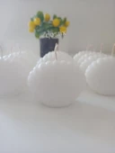 qosrix 12'li Beyaz Mini Istiridye Deniz Kabuğu 1. Kalite Soya Doğal Vanilya Kokulu Hediyelik Mum Dekoratif - 1