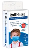 Roll Maske Cerrahi Çocuk Maskesi Mavi | 3 Katlı & Telli - 1