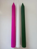 qosrix 3'lü Çok 3 Renkli Şamdan Mumu 1. Kalite Soya Doğal Kahve Kokulu Uzun Çubuk Konik Mum Dekoratif thumbnail 3