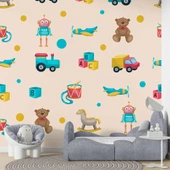 Oyuncak Temalı Çocuk Odası Duvar KağıdıBaskı thumbnail 1