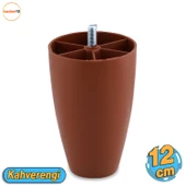 Oval Plastik Ayak 12 cm Mobilya Yükseltici Sehpa Kanepe Ünite Koltuk Ayağı Baza Ayakları Kahverengi - 1