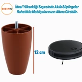 Oval Plastik Ayak 12 cm Mobilya Yükseltici Sehpa Kanepe Ünite Koltuk Ayağı Baza Ayakları Kahverengi - 2