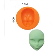 ŞEKER HAMUR KALIBI SİLİKON KADIN YÜZÜ 5*5 CM - 1