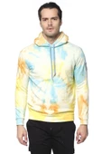 Erkek Kapüşonlu Renkli Batik Sweatshirt - 5