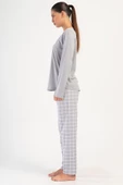 Shopidik  Süprem 0 Yaka Uzun Kol Pijama Takımı - 3