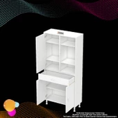 Modilayn AFRA 75x173x32,5 cm 1 Çekmece 3 Kapak 5 Raf 8 Bölme Çok Amaçlı Banyo & Mutfak Dolabı  - 9