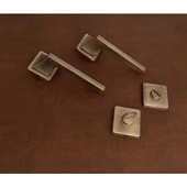 Karo Mat Antik Sarı Kare Rozetli Zamak Wc Banyo Kapı Kolu 1 Takım - 1