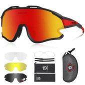 Queshark Polarize Anti-UV Outdoor 4 Lens Ultra Hafif Spor Motorsiklet Bisiklet Güneş Gözlüğü - 5